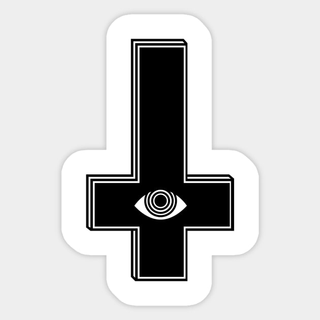 Cross Eye on White Sticker by SWAMPMEAT